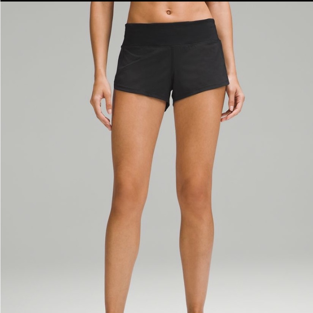 Black lululemon sped up shorts